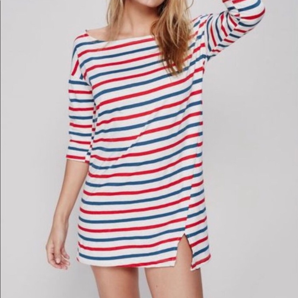 FREE PEOPLE BEACH Striped‎ Tee Dress